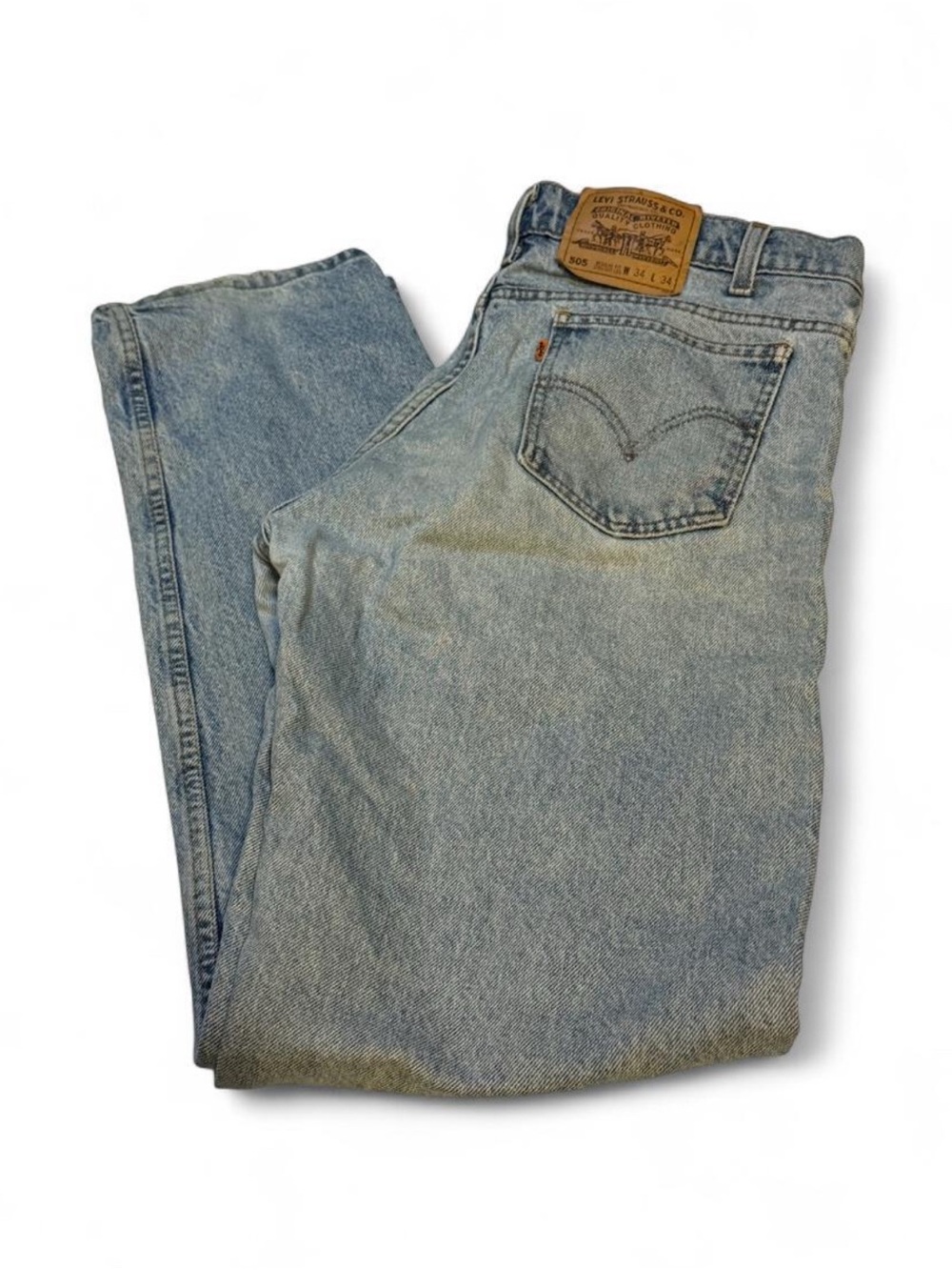 Vintage Levi's 505’s Men's Light Blue Straight Leg Denim Jeans